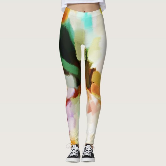 Kleurrijke verfplaat #25 leggings (Voorkant)