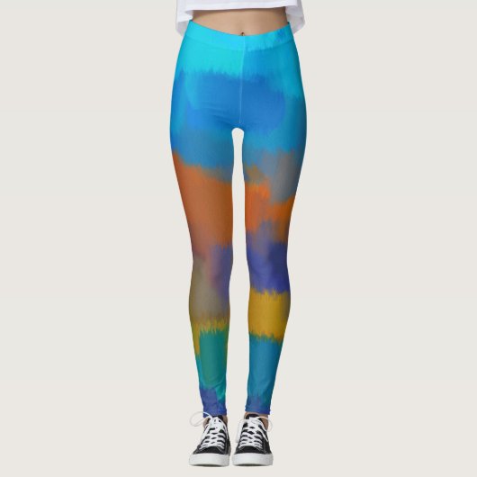 Kleurrijke verfplaat #30 leggings (Voorkant)
