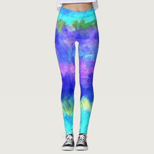 Kleurrijke verfplaat #36 leggings (Voorkant)