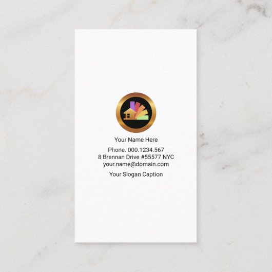 Kleurrijke verfschilder voor thuisgebruik visitekaartje (Achterkant)