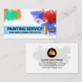 Kleurrijke verfspat gouden borstel visitekaartje (Voorkant / Achterkant)