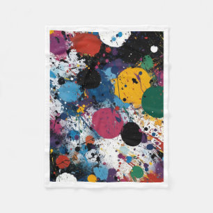 Kleurrijke verfspatten en druppel abstracte kunst fleece deken