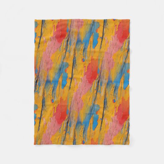 Kleurrijke verfspatten fleece deken (Voorkant)