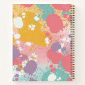 Kleurrijke verfspatten gepersonaliseerd notitieboek (Achterkant)