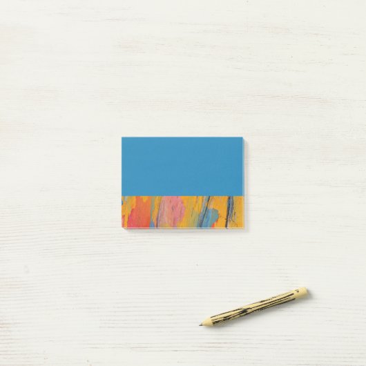 Kleurrijke verfspatten post-it® notes (Op bureau)