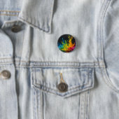 Kleurrijke verfspatten ronde button 3,2 cm (In situ)