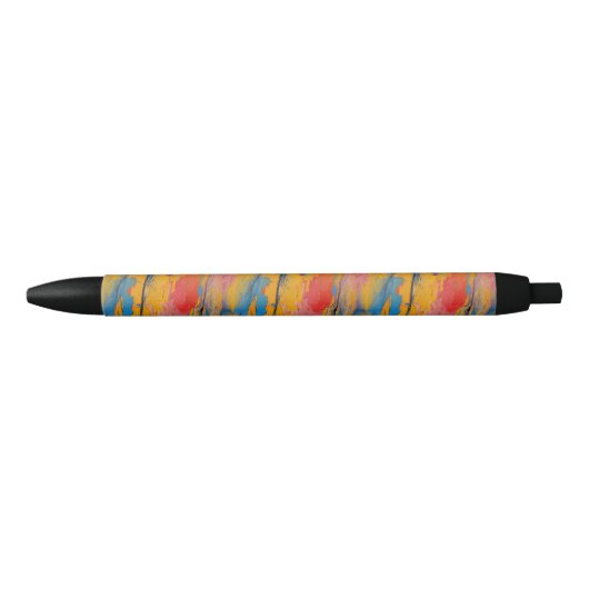 Kleurrijke verfspatten zwarte inkt pen (Voorkant)