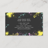 Kleurrijke verfspetters visitekaartje (Achterkant)