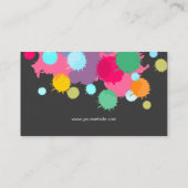 Kleurrijke verfsplaat creatieve kunstenaar visitekaartje (Achterkant)