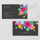 Kleurrijke verfsplaat creatieve kunstenaar visitekaartje (Voorkant / Achterkant)