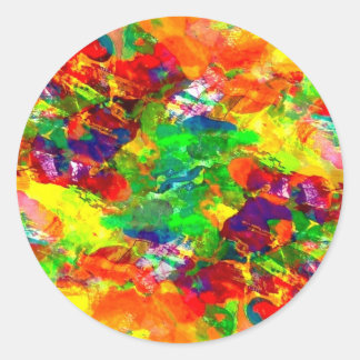 Kleurrijke verfsticker ronde sticker