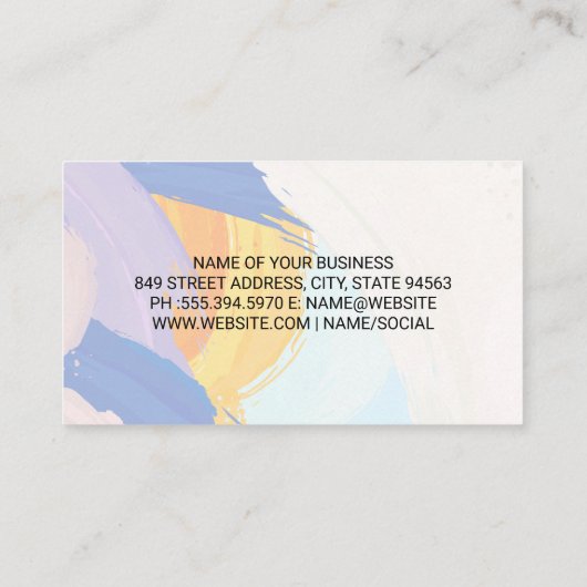 Kleurrijke verfstreken | Creatief Artistiek Visitekaartje (Achterkant)