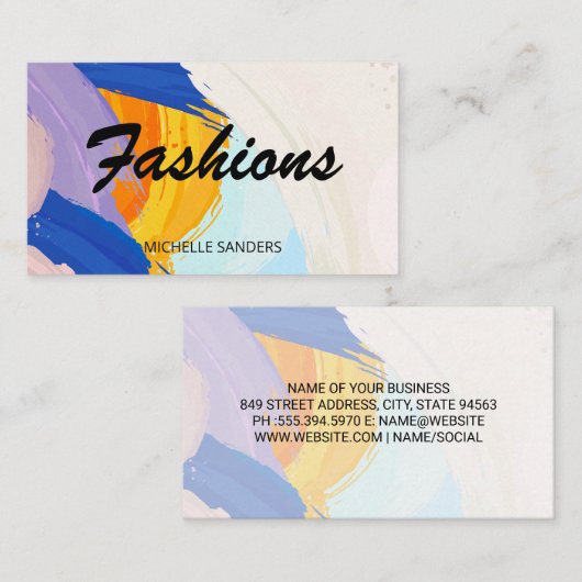 Kleurrijke verfstreken | Creatief Artistiek Visitekaartje (Voorkant / Achterkant)