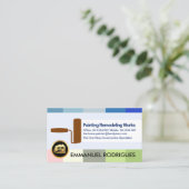 Kleurrijke verfstrips schildersservice visitekaartje (Staand voorkant)