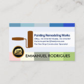 Kleurrijke verfstrips schildersservice visitekaartje (Voorkant)