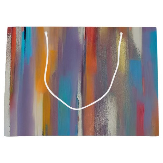 Kleurrijke verfstromen groot cadeauzakje (Voorkant)