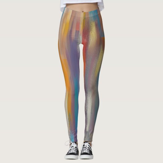 Kleurrijke verfstromen leggings (Voorkant)