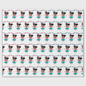 Kleurrijke Verjaardag Ballerina jurk Cadeaupapier (Vlak)