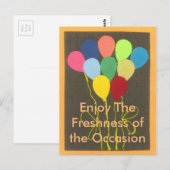 Kleurrijke Verjaardag Ballonnen Graphic Art Design Briefkaart (Voorkant / Achterkant)