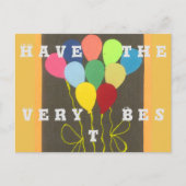 Kleurrijke Verjaardag Ballonnen Graphic Art Design Briefkaart (Voorkant)