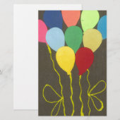 Kleurrijke Verjaardag Ballonnen Graphic Art Design Briefpapier (Voorkant / Achterkant)