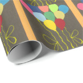 Kleurrijke Verjaardag Ballonnen Graphic Art Design Cadeaupapier (Rol Hoek)
