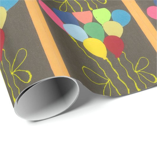 Kleurrijke Verjaardag Ballonnen Graphic Art Design Cadeaupapier (Rol Hoek)