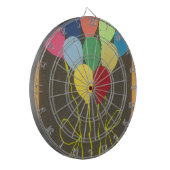 Kleurrijke Verjaardag Ballonnen Graphic Art Design Dartbord (Voorkant Links)