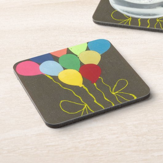 Kleurrijke Verjaardag Ballonnen Graphic Art Design Drankjes Onderzetter (Linkerzijde)