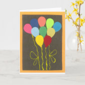 Kleurrijke Verjaardag Ballonnen Graphic Art Design Kaart (Gele Bloem)