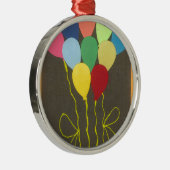 Kleurrijke Verjaardag Ballonnen Graphic Art Design Metalen Ornament (Rechts)