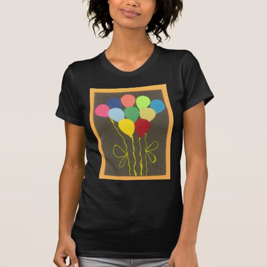 Kleurrijke Verjaardag Ballonnen Graphic Art Design T-shirt (Voorkant)