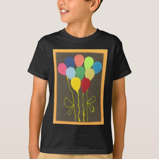 Kleurrijke Verjaardag Ballonnen Graphic Art Design T-shirt (Voorkant)