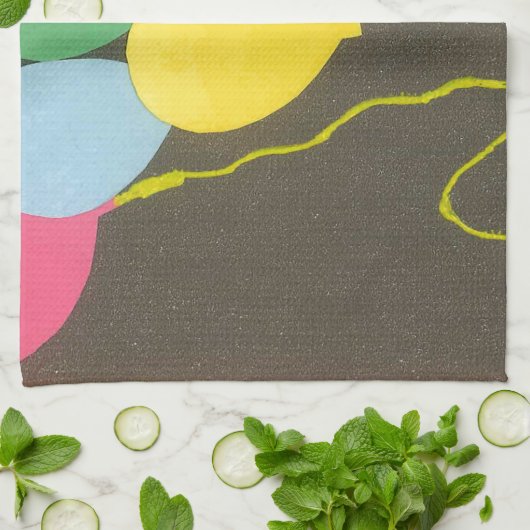 Kleurrijke Verjaardag Ballonnen Graphic Art Design Theedoek (Gevouwen)