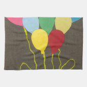 Kleurrijke Verjaardag Ballonnen Graphic Art Design Theedoek (Horizontaal)