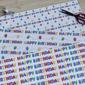 Kleurrijke Verjaardag Ballonnen Wrapping Paper She