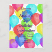 Kleurrijke Verjaardag Balloon Party uitnodiging (Voorkant)