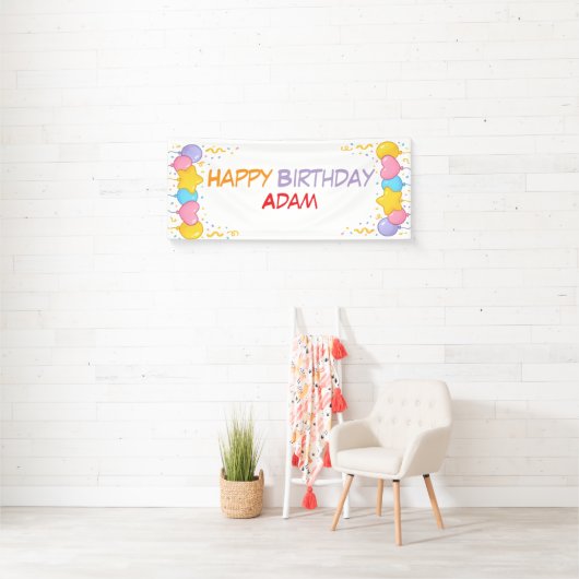 Kleurrijke Verjaardag Banner Interieurontwerp (Insitu)