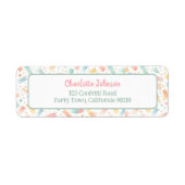 Kleurrijke Verjaardag Confetti Schattige Kind Reto Etiket (Voorkant)