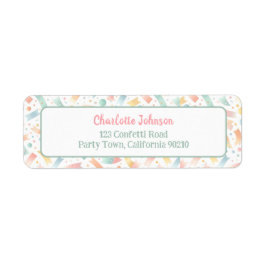 Kleurrijke Verjaardag Confetti Schattige Kind Reto Etiket