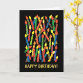 Kleurrijke Verjaardag Kaart met Kaarsen (Gele Bloem)