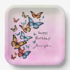 Kleurrijke Verjaardag Party Butterfly Paper Bord
