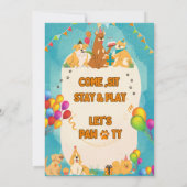 Kleurrijke Verjaardag Paw-ty Leuke Puppy Honden Kaart (Achterkant)