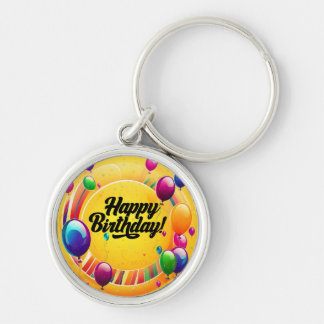 Kleurrijke Verjaardag Sleutelhanger