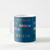Kleurrijke Verjaardag Typografie Tekst Mok (Voorkant links)