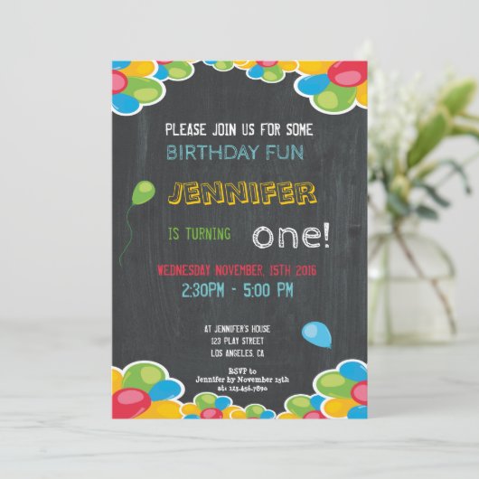 KLEURRIJKE VERJAARDAG UITNODIGING VOOR JONGENS EN  (Staand voorkant)