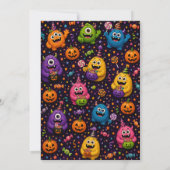 Kleurrijke verjaardag van een Halloween-monster Kaart (Achterkant)
