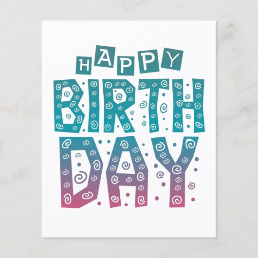 kleurrijke verjaardag voor iedereen flyer (Voorkant)