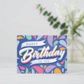 Kleurrijke verjaardagsansichtkaart briefkaart (Staand voorkant)