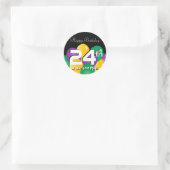 Kleurrijke verjaardagsballonnen | Aanpassen Ronde Sticker (Tas)